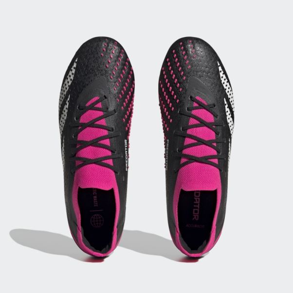 Adidas Predator Precision.1 Bottes Basses Pour Terrain Gras Noir