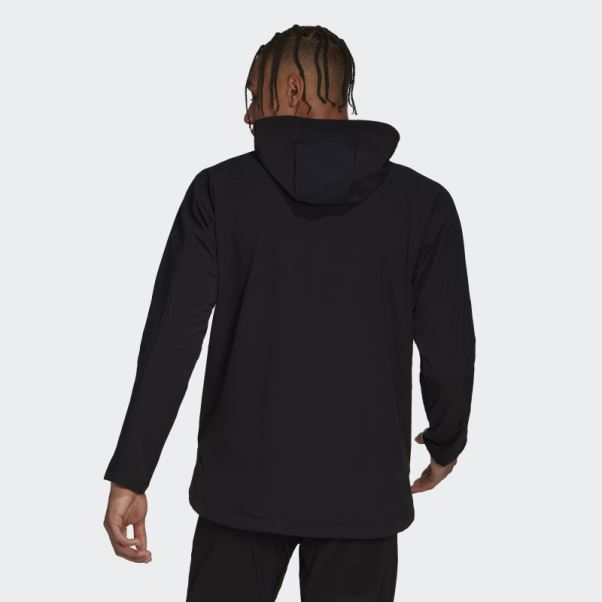 Sweat à Capuche Noir Zippé En Cordura D'entraînement Adidas