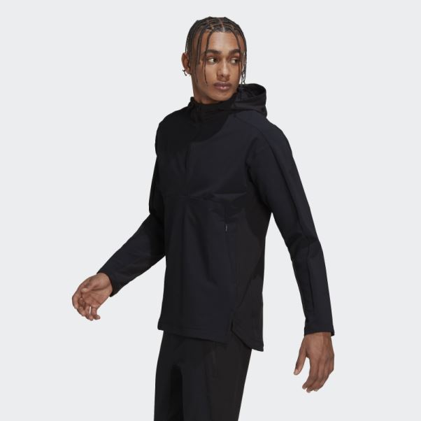 Sweat à Capuche Noir Zippé En Cordura D'entraînement Adidas