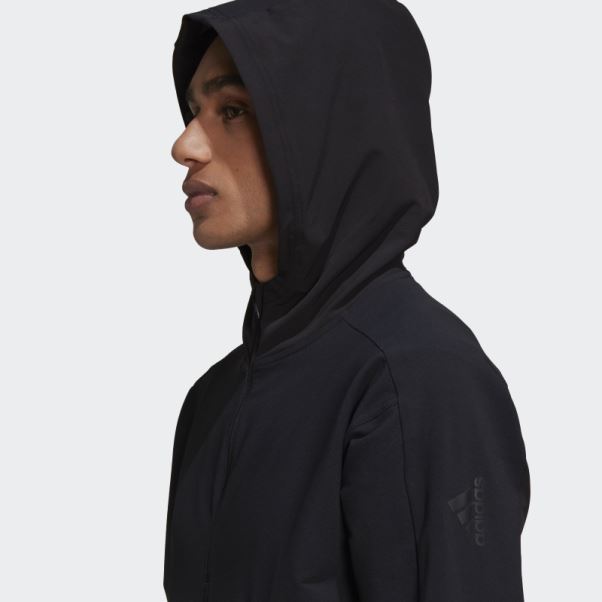 Sweat à Capuche Noir Zippé En Cordura D'entraînement Adidas