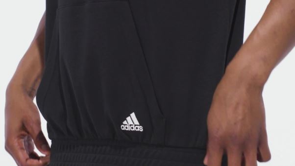 Donovan Mitchell Sweat à Capuche Manches Courtes Noir Adidas