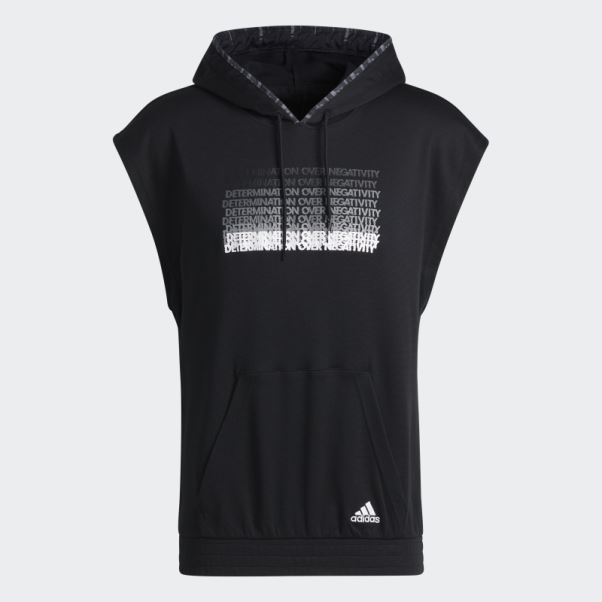 Donovan Mitchell Sweat à Capuche Manches Courtes Noir Adidas