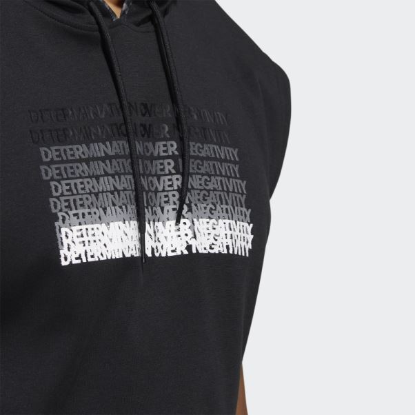 Donovan Mitchell Sweat à Capuche Manches Courtes Noir Adidas