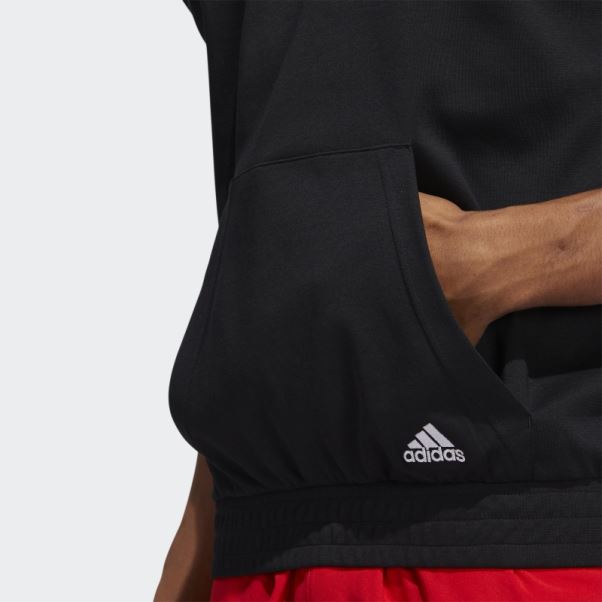 Donovan Mitchell Sweat à Capuche Manches Courtes Noir Adidas