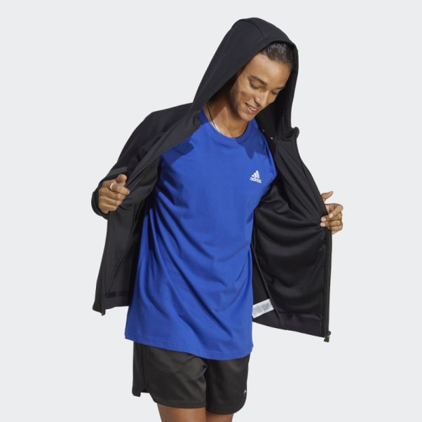 Adidas Essentials Single Jersey Brodé Petit Logo T-shirt Bleu