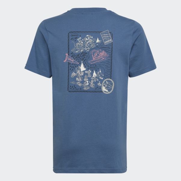 T-shirt Adidas Disney Mickey Et Ses Amis Altéré Bleu