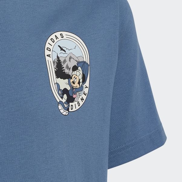 T-shirt Adidas Disney Mickey Et Ses Amis Altéré Bleu