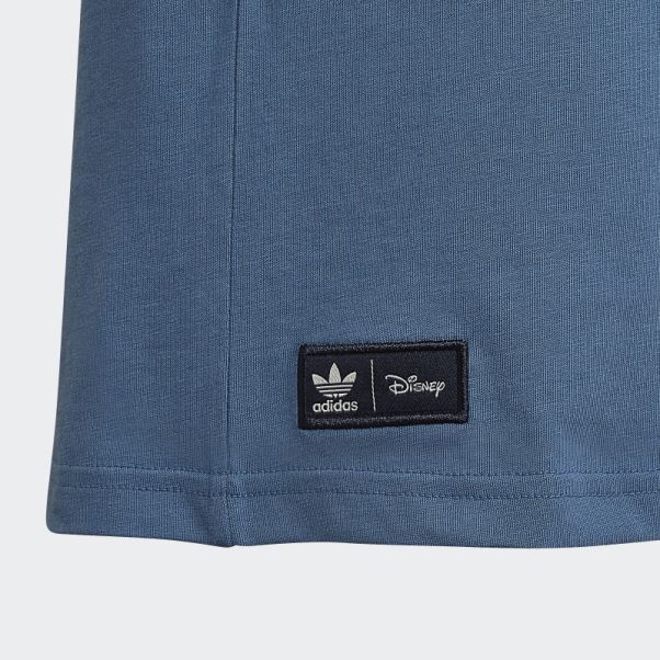 T-shirt Adidas Disney Mickey Et Ses Amis Altéré Bleu