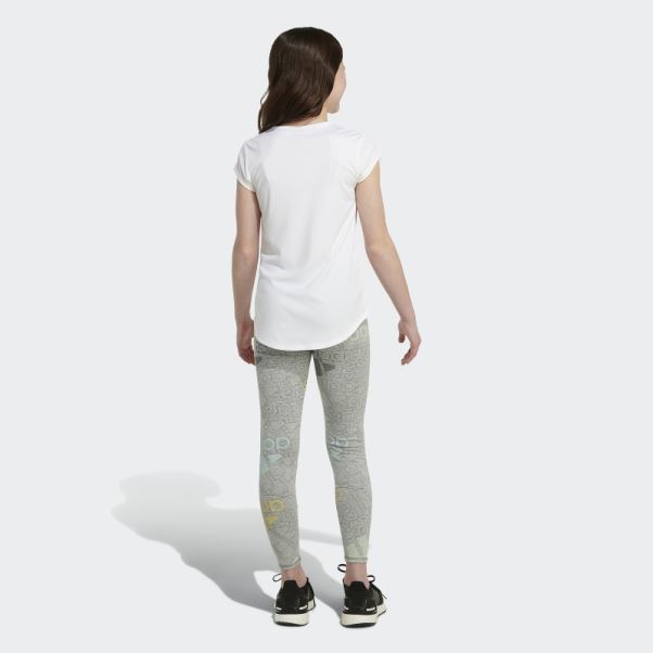 Collants Imprimés Allover Brand Love Adidas Gris Moyen
