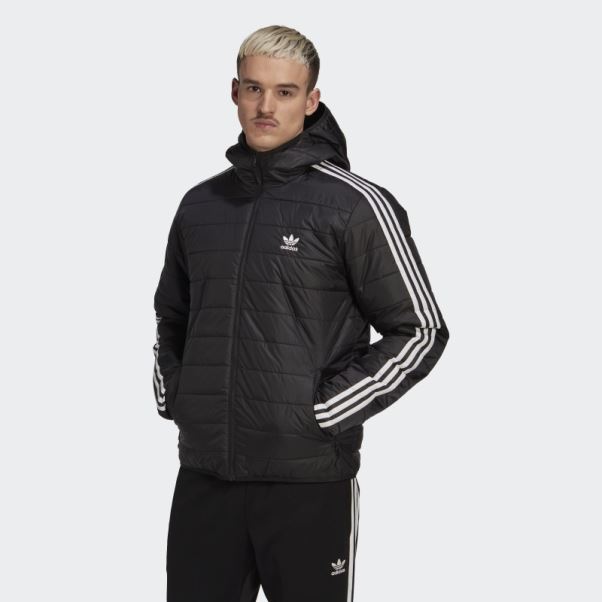 Doudoune Matelassée Noire à Capuche Adidas