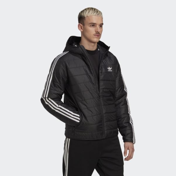 Doudoune Matelassée Noire à Capuche Adidas