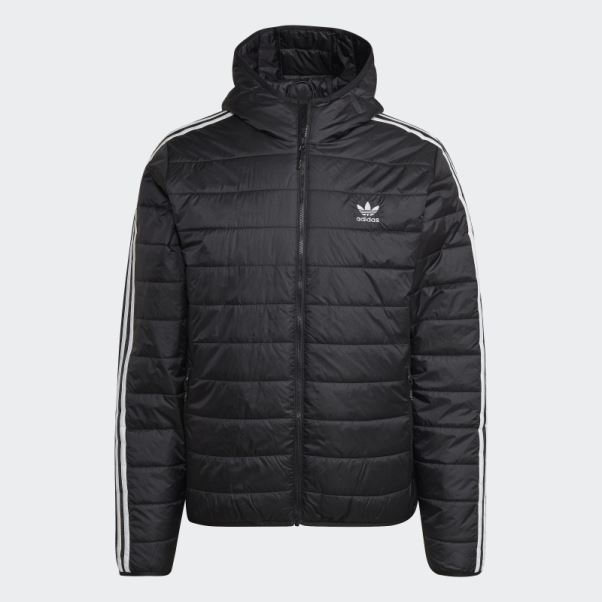 Doudoune Matelassée Noire à Capuche Adidas