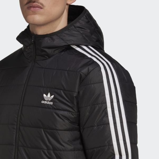 Doudoune Matelassée Noire à Capuche Adidas