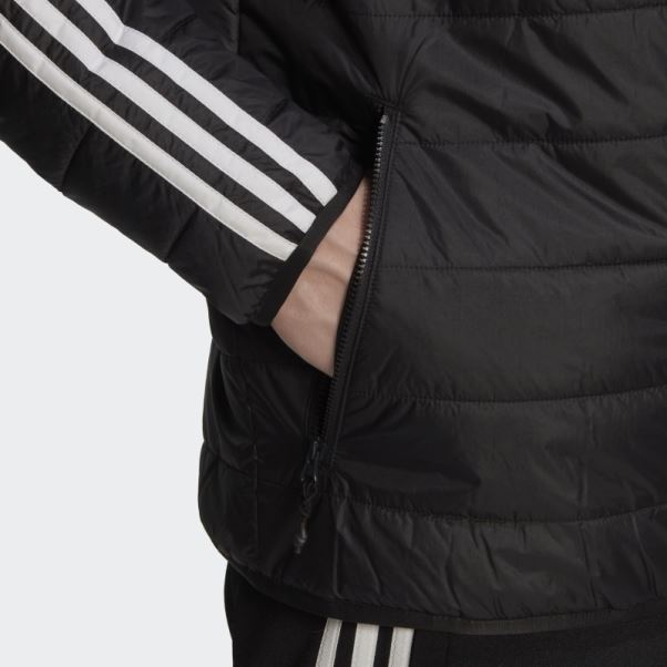 Doudoune Matelassée Noire à Capuche Adidas