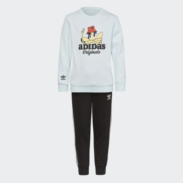 Adidas Originals Trèfle Crew Set Mode Bleu