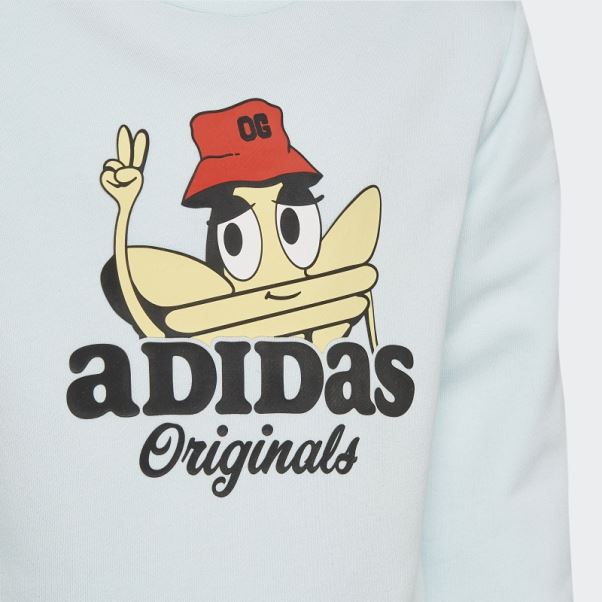 Adidas Originals Trèfle Crew Set Mode Bleu