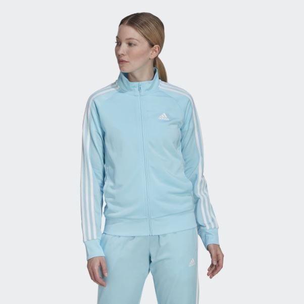 Veste De Survêtement Adidas Primegreen Essentials Warm-up Slim à 3 Bandes Bleu