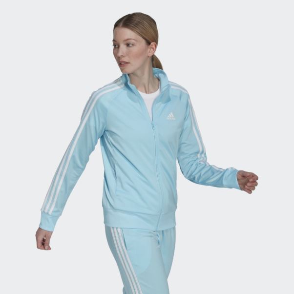 Veste De Survêtement Adidas Primegreen Essentials Warm-up Slim à 3 Bandes Bleu