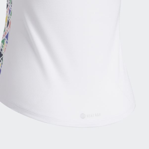 Polo Sans Manches Imprimé Adidas Heat.rdy Blanc
