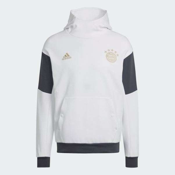 Adidas Fc Bayern Sweat à Capuche De Voyage Blanc