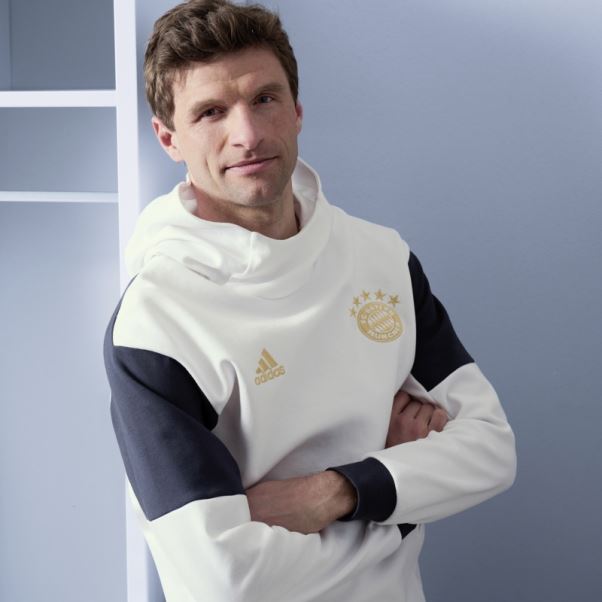 Adidas Fc Bayern Sweat à Capuche De Voyage Blanc