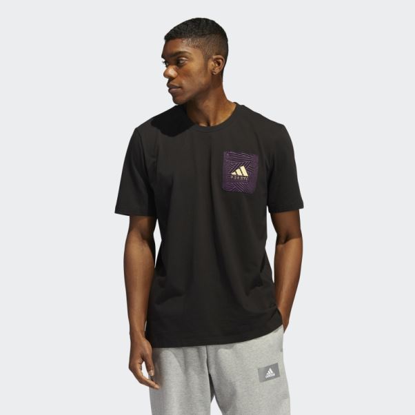 T-shirt Imprimé Panthère Noire Adidas Noir