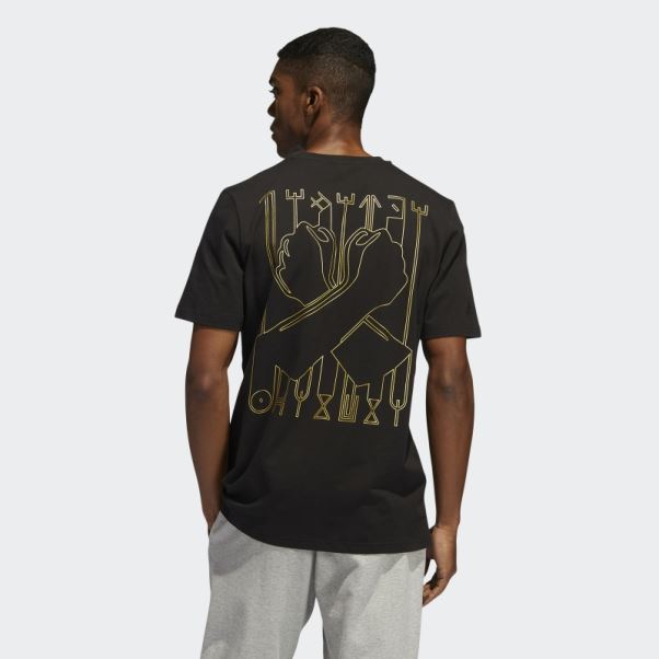 T-shirt Imprimé Panthère Noire Adidas Noir