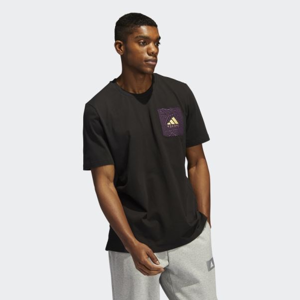 T-shirt Imprimé Panthère Noire Adidas Noir