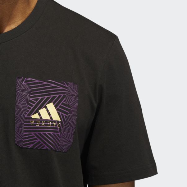 T-shirt Imprimé Panthère Noire Adidas Noir