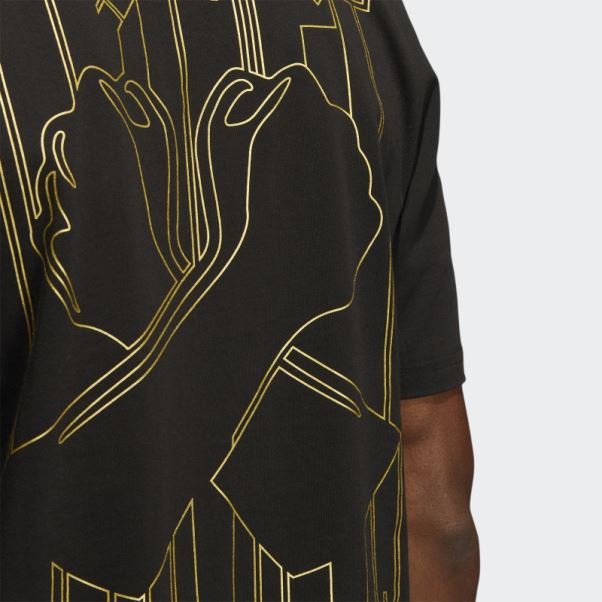 T-shirt Imprimé Panthère Noire Adidas Noir