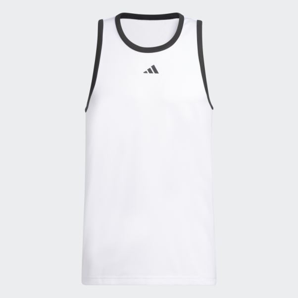 Débardeur Adidas Legends Basketball 3 Bandes Blanc Mode