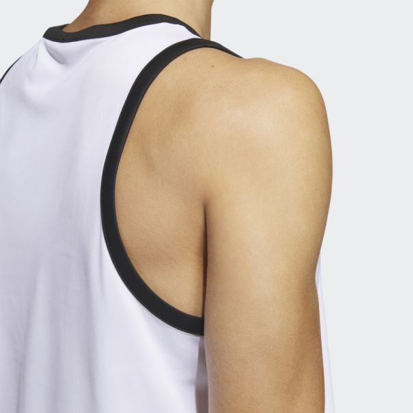 Débardeur Adidas Legends Basketball 3 Bandes Blanc Mode