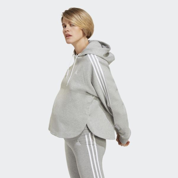Sweat à Capuche De Maternité Sur La Tête Adidas Gris Moyen