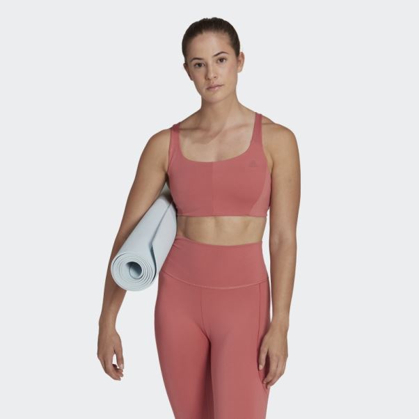 Soutien-gorge à Maintien Moyen Adidas Coreflow Rouge