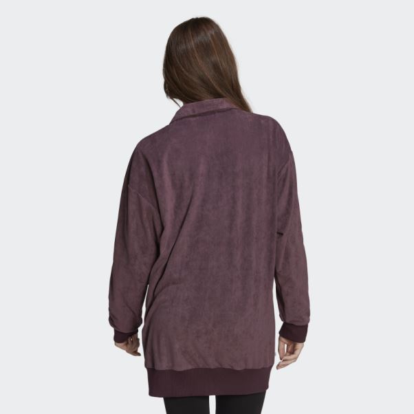 Veste De Survêtement En Suède Adicolor Classics Bordeaux Adidas