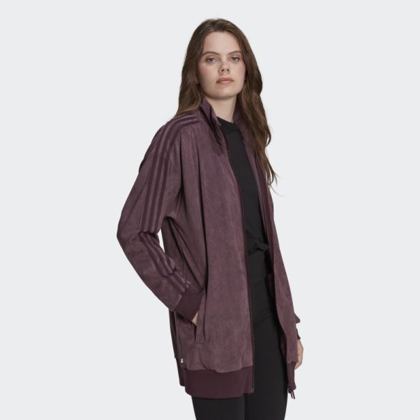 Veste De Survêtement En Suède Adicolor Classics Bordeaux Adidas