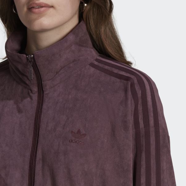 Veste De Survêtement En Suède Adicolor Classics Bordeaux Adidas