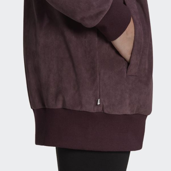 Veste De Survêtement En Suède Adicolor Classics Bordeaux Adidas