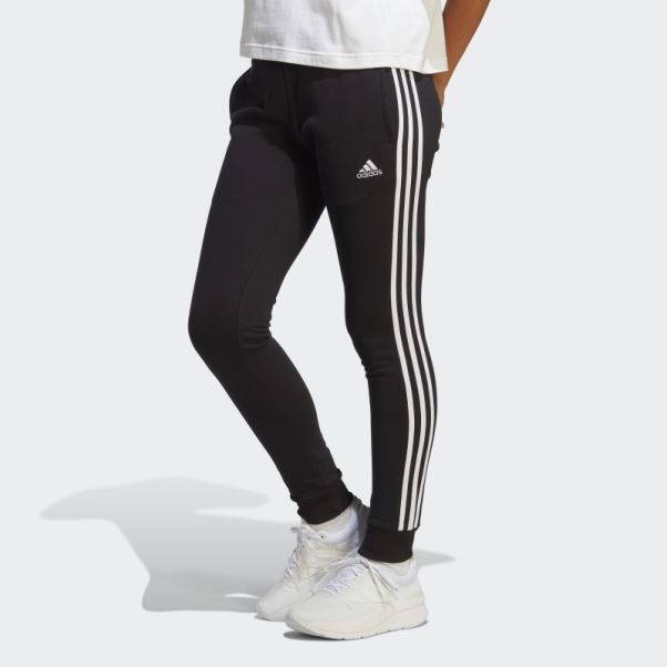 Pantalon à Revers En Molleton à 3 Bandes Essentials Adidas Noir