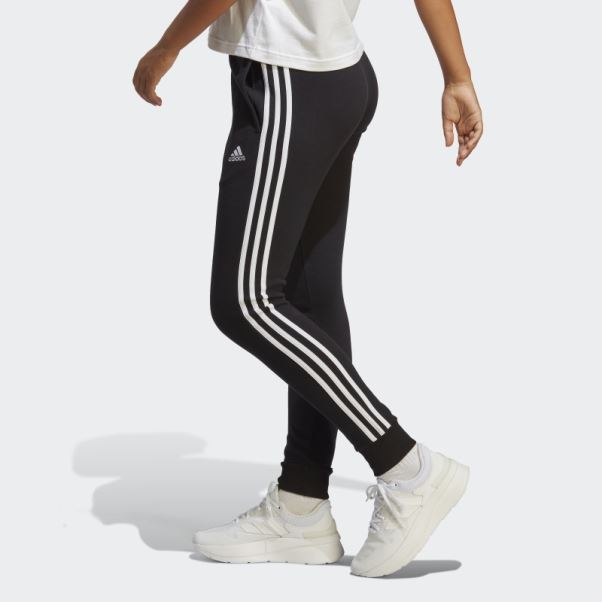 Adidas Essentials 3-stripes French Terry Cuffed Jogger Noir