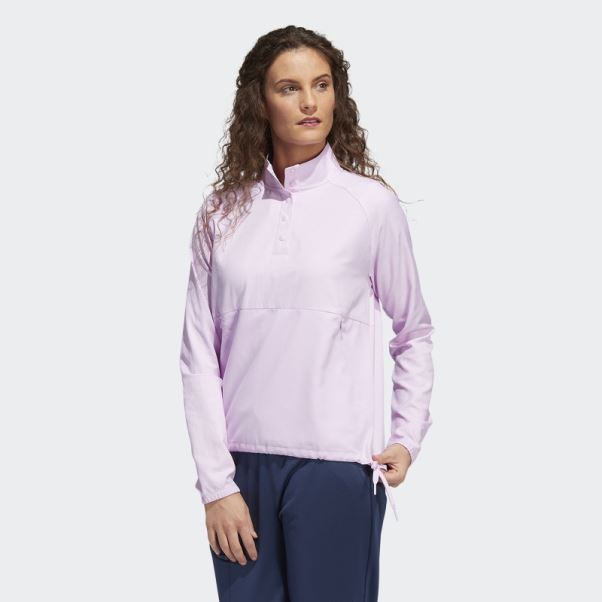 Pull 1/4 Pressions Gaufré Lilas Adidas