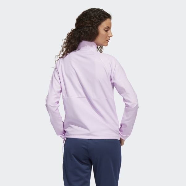 Pull 1/4 Pressions Gaufré Lilas Adidas