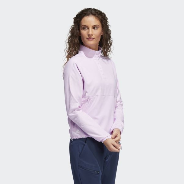 Pull 1/4 Pressions Gaufré Lilas Adidas