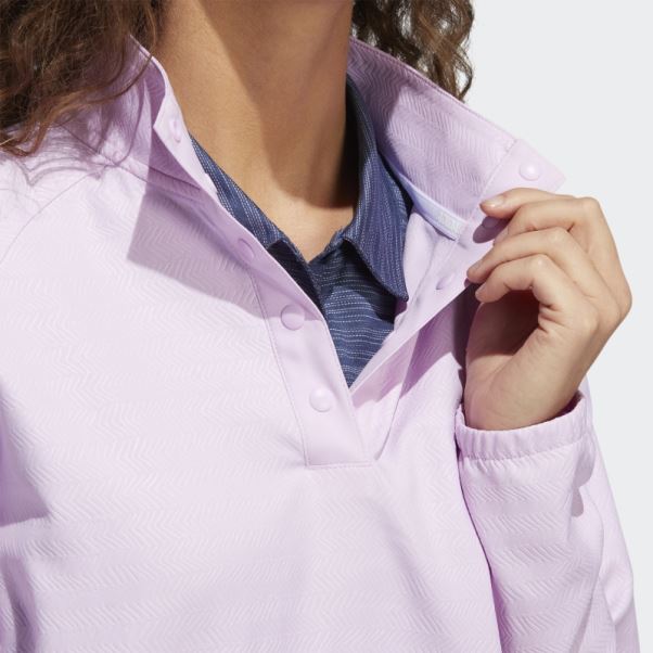 Pull 1/4 Pressions Gaufré Lilas Adidas
