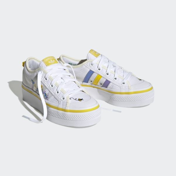 Adidas Nizza Plate-forme Chaussures Blanc Chaud