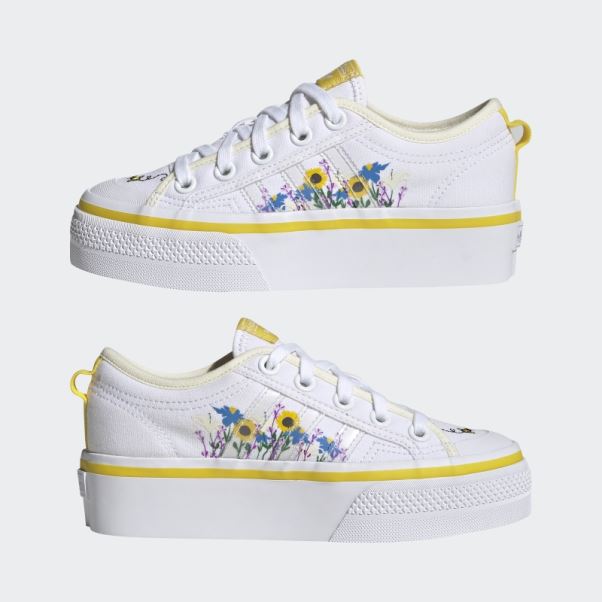 Adidas Nizza Plate-forme Chaussures Blanc Chaud