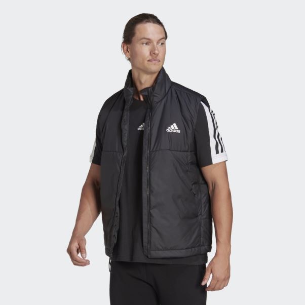 Gilet Isolé Noir à 3 Bandes Adidas