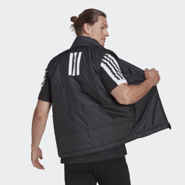 Gilet Isolé Noir à 3 Bandes Adidas