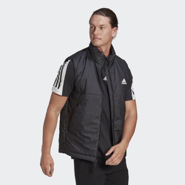 Gilet Isolé Noir à 3 Bandes Adidas