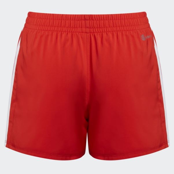 Adidas Short Tissé à 3 Bandes Rouge